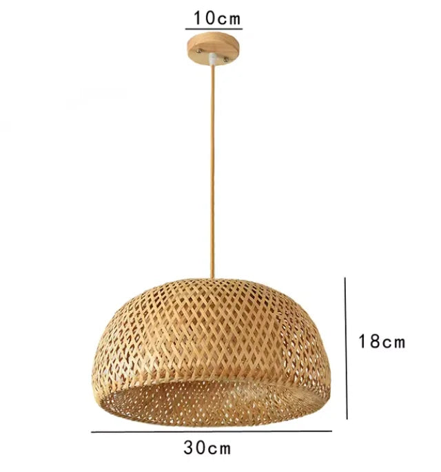 Hand-Knitted Chinese Bamboo Pendant Lamp – Elegant Weaving Chandelier for Home & Restaurant