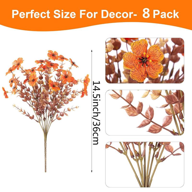 Fall Artificial Flower UV Resistant Halloween Harvest Festival Decor Fake Silk Flower Home Table Centerpiece Decoration