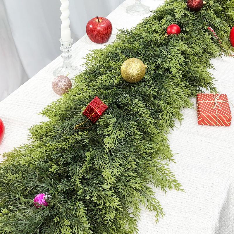 6FT Artificial Cedar Garland – Real Touch Green Pine