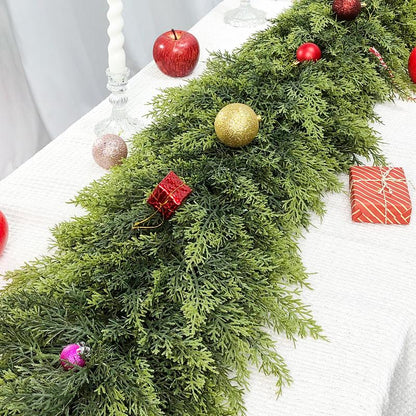 6FT Artificial Cedar Garland – Real Touch Green Pine