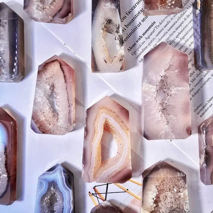 Luxury Natural Geode Agate Crystal Point – Unique Gemstone Décor & Jewelry Gift