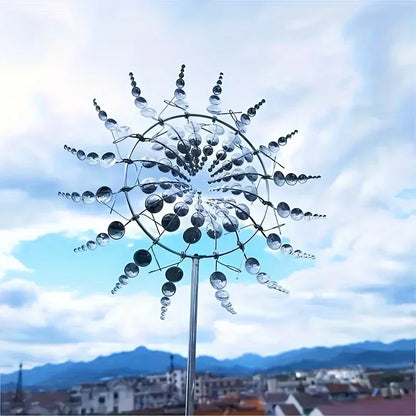 Elegant Kinetic Windmill – Rotating Metal Garden Sculpture