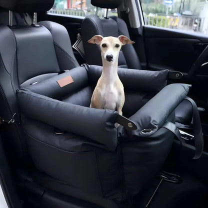 Deluxe Faux Leather Dog Car Seat Booster Bed - Urban Voyager