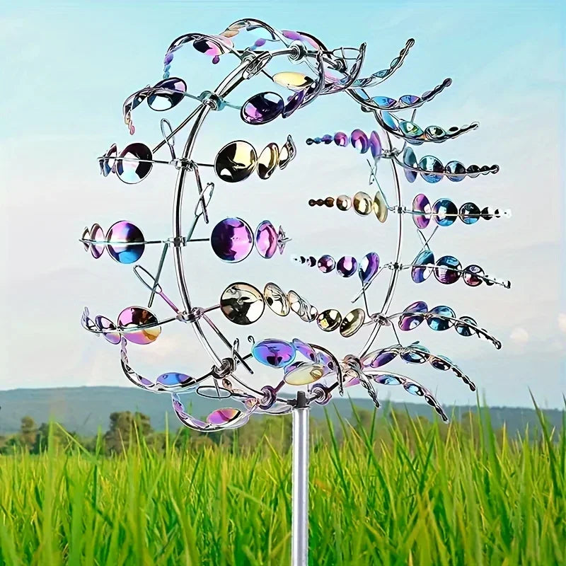 Elegant Kinetic Windmill – Rotating Metal Garden Sculpture