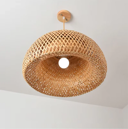 Hand-Knitted Chinese Bamboo Pendant Lamp – Elegant Weaving Chandelier for Home & Restaurant