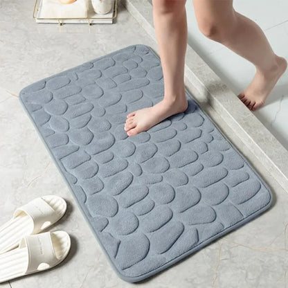 Premium Embossed Memory Foam Bath Mat – Thick, Non-Slip & Ultra-Soft