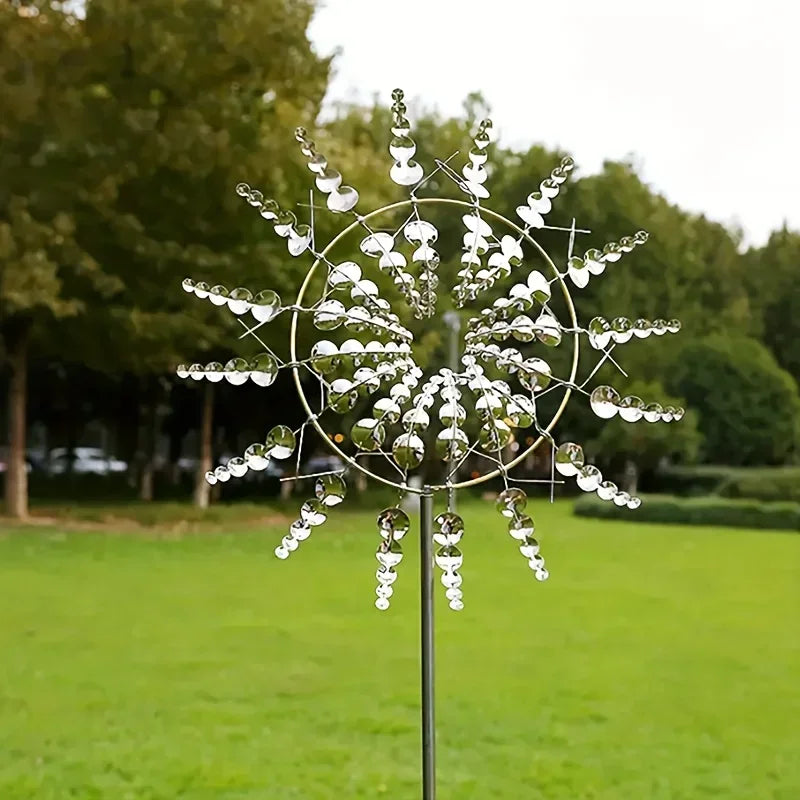 Elegant Kinetic Windmill – Rotating Metal Garden Sculpture